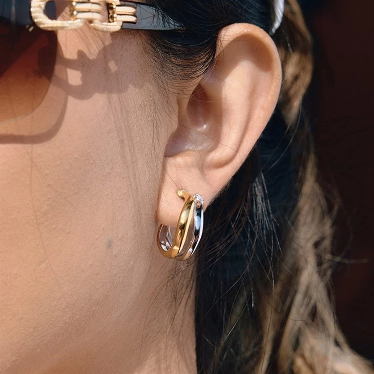 Chic Two Tone C Hoops factory