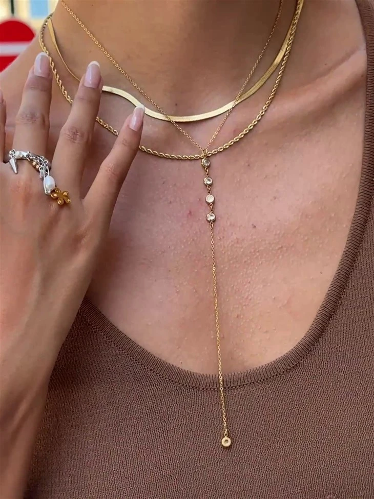 CZ Y Shaped Necklace