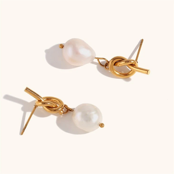 Knot Link Single Pearl Drops high quality