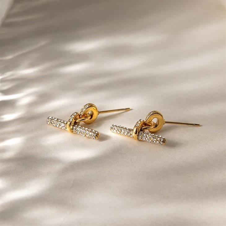 Shining Circle Toggle Earrings high quality