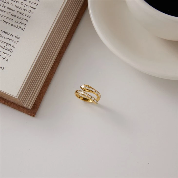 Sleek Double Wrap Inlaid Ring high quality