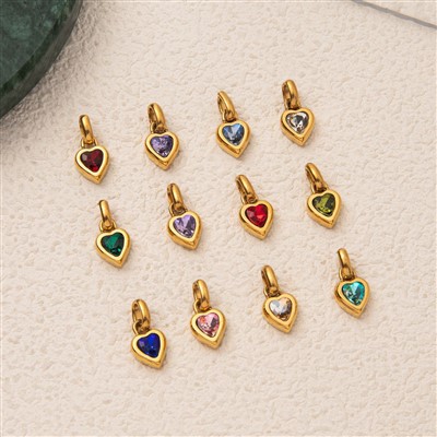 Heart Birthstone -riipuskorut