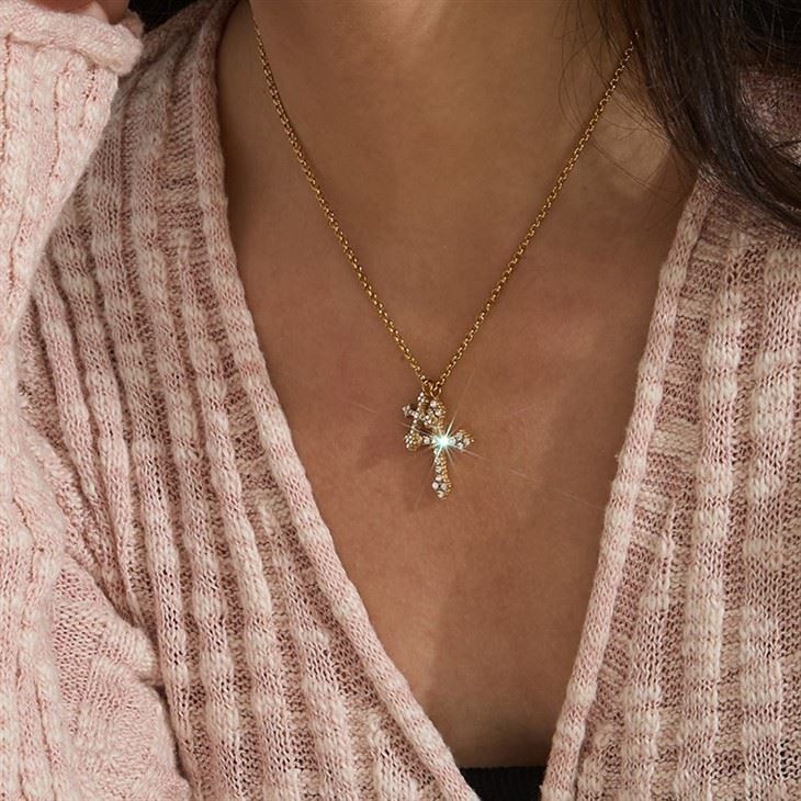 Sparkling Cross Pendant Necklace factory
