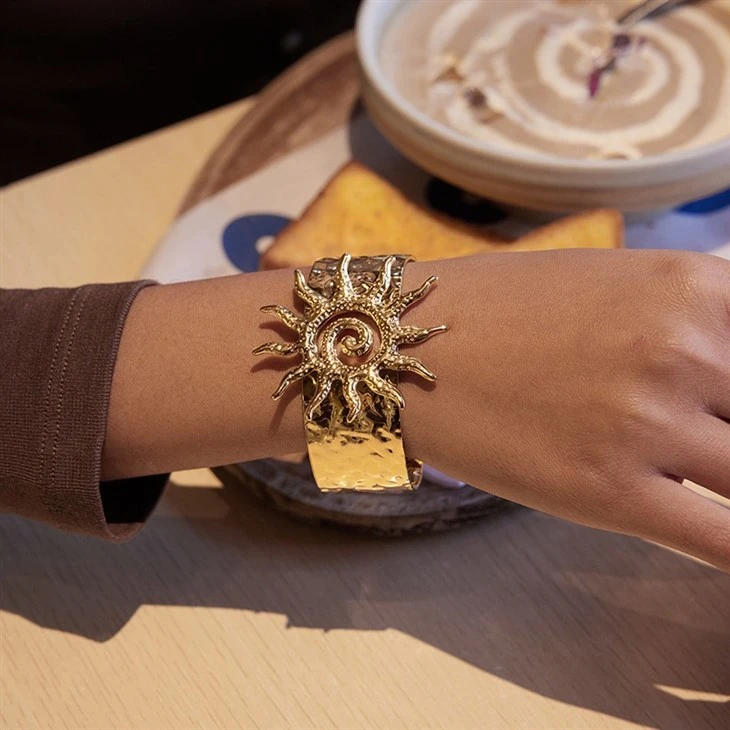 Spiral Sun Wide Bangle factory