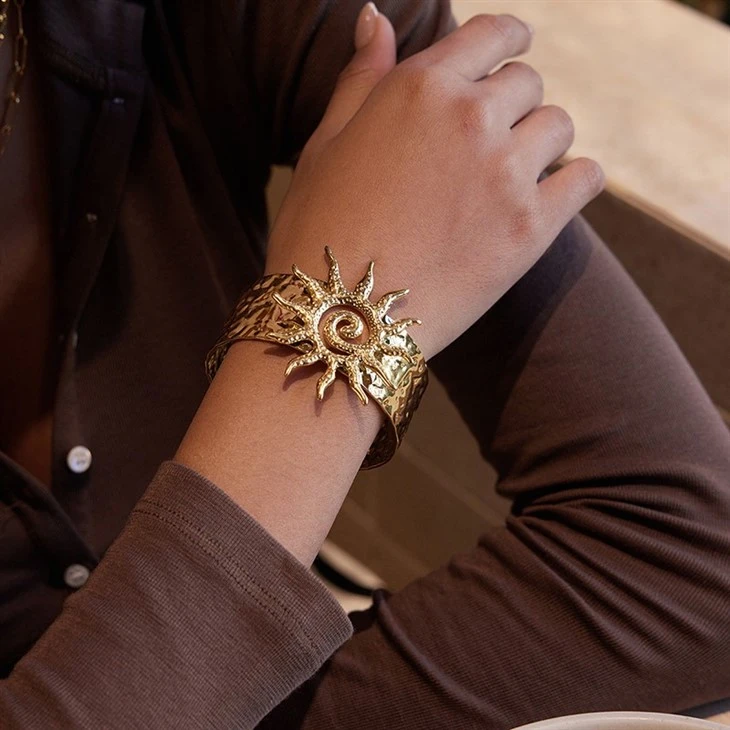 Spiral Sun Wide Bangle factory
